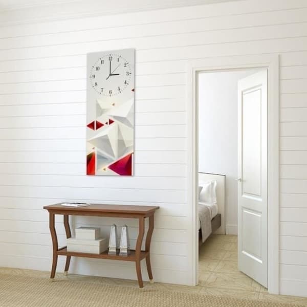 Legendarte - Vit Och Röd Pyramider Väggklocka cm. 30x90