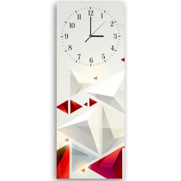 Legendarte - Vit Och Röd Pyramider Väggklocka cm. 30x90