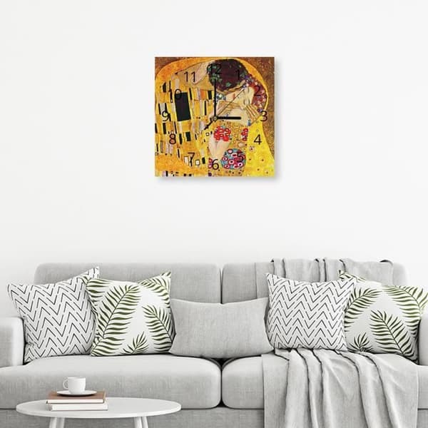 Legendarte - The Kiss Wall Clock (Detalj) - Gustav Klimt cm. 30x30