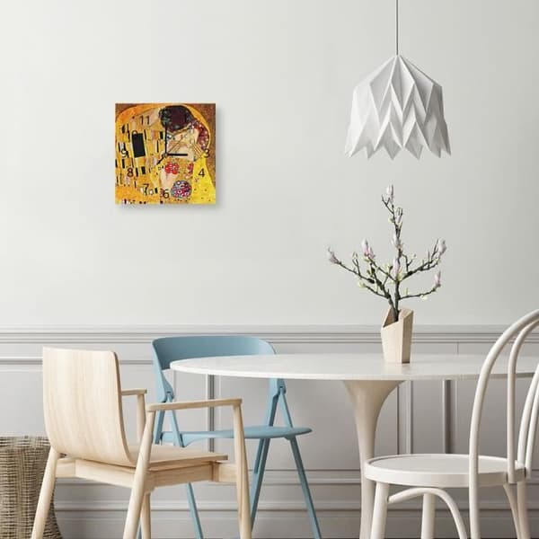 Legendarte - The Kiss Wall Clock (Detalj) - Gustav Klimt cm. 30x30