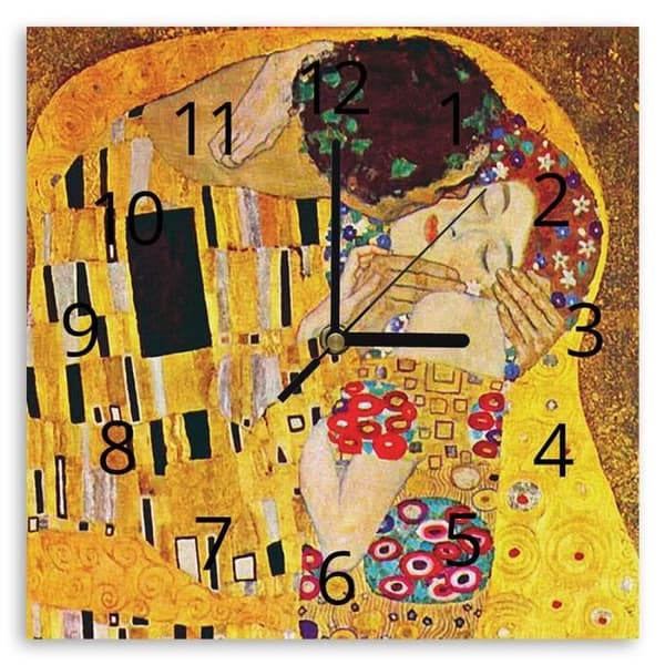 Legendarte - The Kiss Wall Clock (Detalj) - Gustav Klimt cm. 30x30