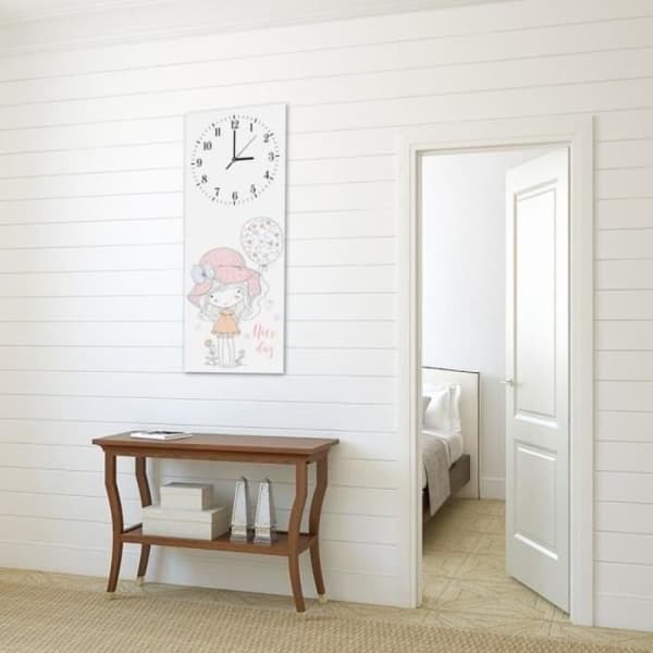 Legendarte - Väggklocka En liten flicka från andra tider cm. 30x90