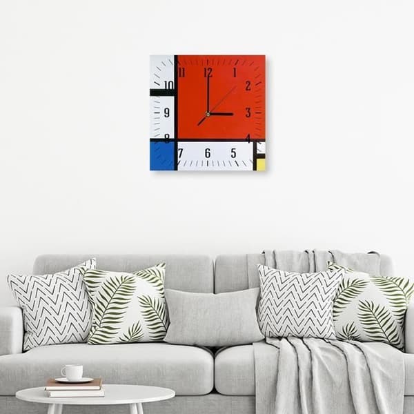 Legendarte - Composition II Väggklocka i rött, blått och gult - Piet Mondrian cm. 30x30
