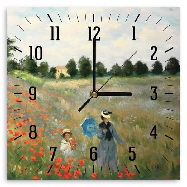 Legendarte - Field Of Poppies Väggklocka (Detalj) - Claude Monet cm. 30x30