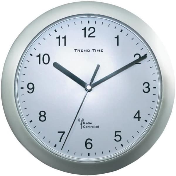 Väggklocka - Ej specificerad - 25 cm - Silver - Analog - Radiostyrd