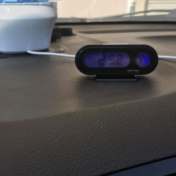Elektronisk klocka Termometer LED Bilklocka - Svart - Vardagsrum - Rektangulär