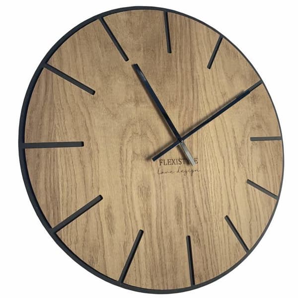 Klocka - Flexistyle pendel - z216-1d-1-x 60cm - EKO Stor väggklocka utan tickande ljud i Black Wood 60 cm