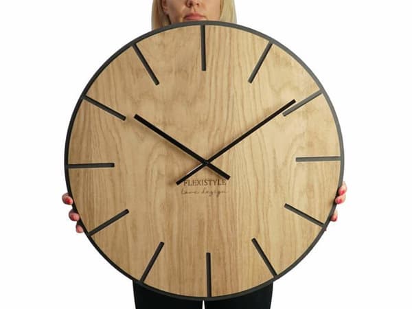 Klocka - Flexistyle pendel - z216-1d-1-x 60cm - EKO Stor väggklocka utan tickande ljud i Black Wood 60 cm