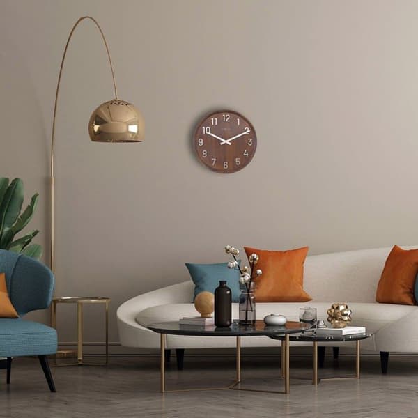 Klocka - Nextime pendel - 3284BR - Stor väggklocka 50cm-Tyst-Valnöt-Trä/Metal Precious