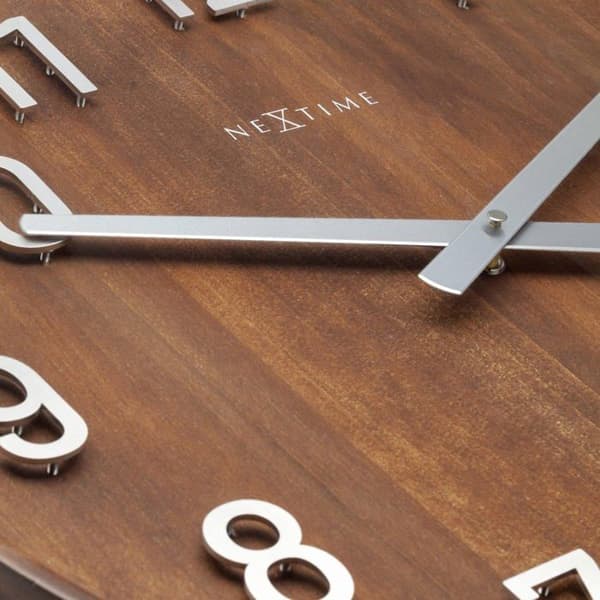 Klocka - Nextime pendel - 3284BR - Stor väggklocka 50cm-Tyst-Valnöt-Trä/Metal Precious