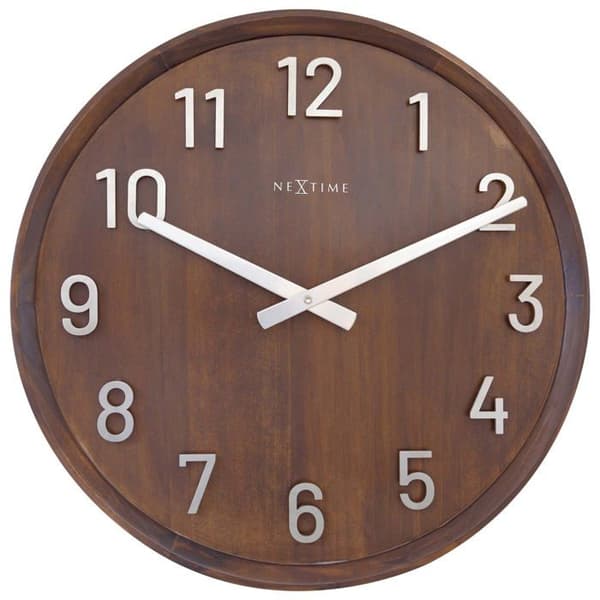 Klocka - Nextime pendel - 3284BR - Stor väggklocka 50cm-Tyst-Valnöt-Trä/Metal Precious
