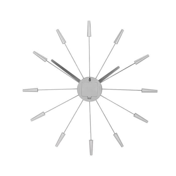 NEXTIME Väggklocka - Plug Inn - Rostfritt Stål - Silver Ø 58cm