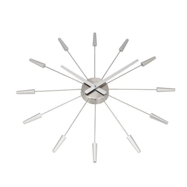 NEXTIME Väggklocka - Plug Inn - Rostfritt Stål - Silver Ø 58cm