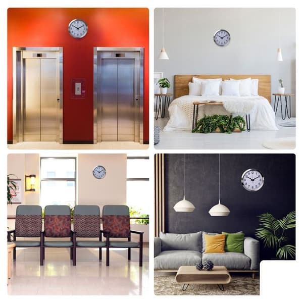 Väggklocka - Perel - 40 cm - Vit - Silverfärgad - Modern design