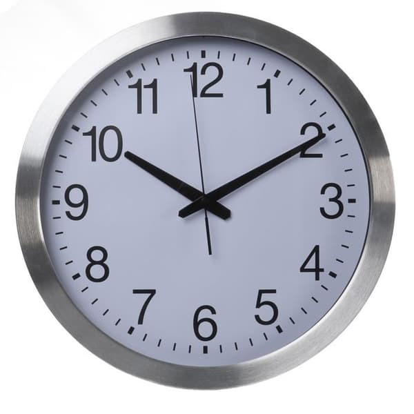 Väggklocka - Perel - 40 cm - Vit - Silverfärgad - Modern design