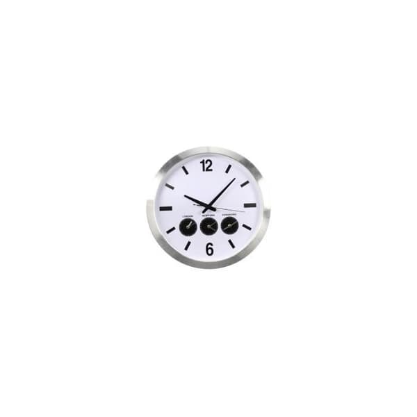 Väggklocka i aluminium med 3 tidszoner - 45,5 cm