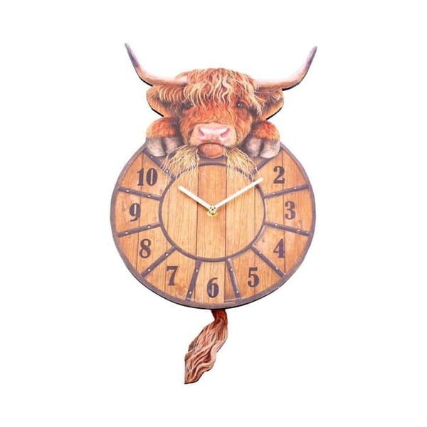Pendelklocka - NEMESIS NOW - Highland Tickin' - Röd MDF - 25 cm - Modern design