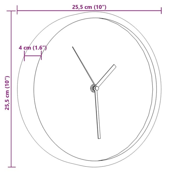 vidaXL Veggklokke blå Ø25,5 cm polystyren og glass