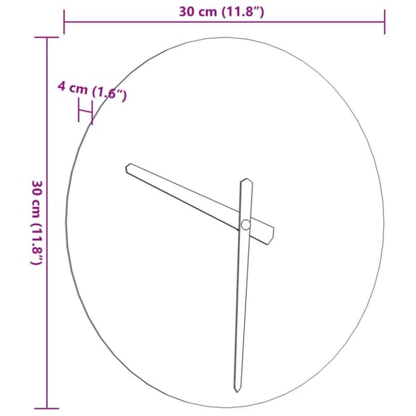 vidaXL Seinäkello valaistut numerot ja viisarit keltainen Ø30 cm