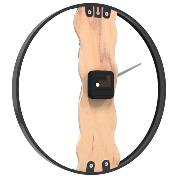 vidaXL Veggklokke brun Ø35 cm jern og eik