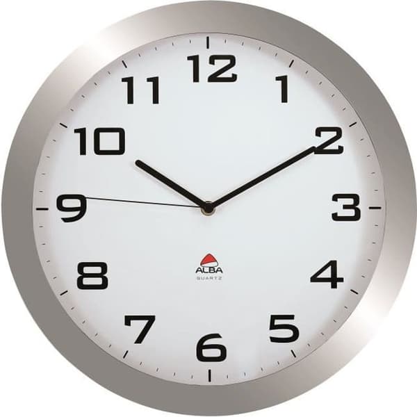 ALBA Silent quartz klocka 38cm - Metallgrå