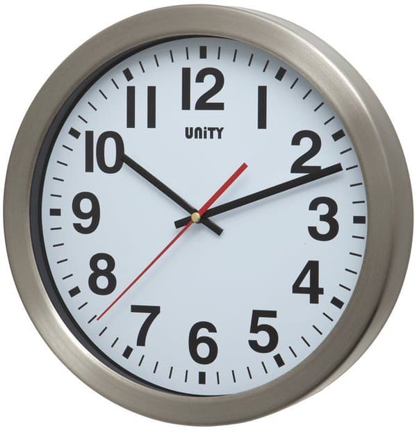Klocka - Unity pendel - UNSW230 - Väggklocka, Peterhead i silvermetall, Silent Sweep, 30 cm