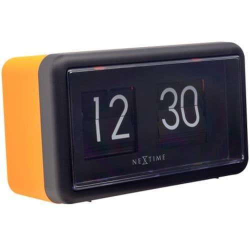 Bordur - NeXtime - Flip Clock - Svart/orange - Vintage - 7 x 18 x 10 cm