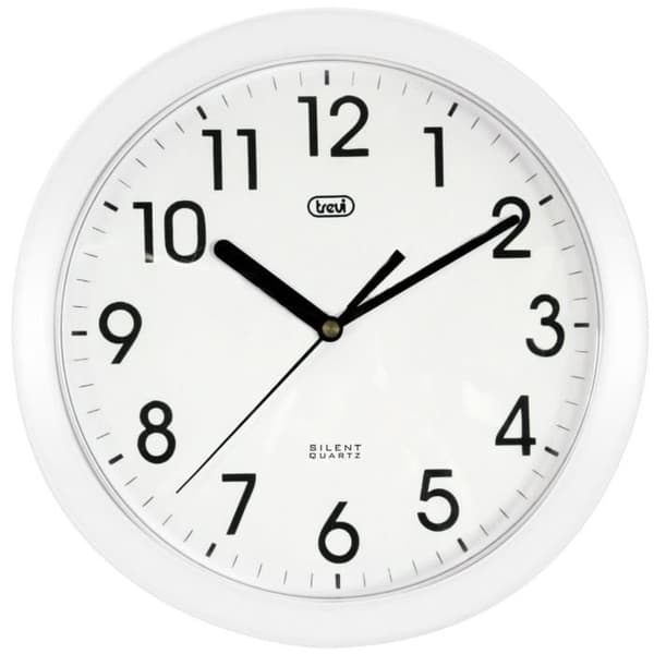 Väggklocka - Trevi - 25 cm - Quartz urverk - Vit urtavla - Tyst