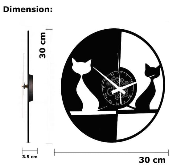 Klocka - Omedelbar karma klockor pendel - IK-1037 - Väggklocka Par katter Katt