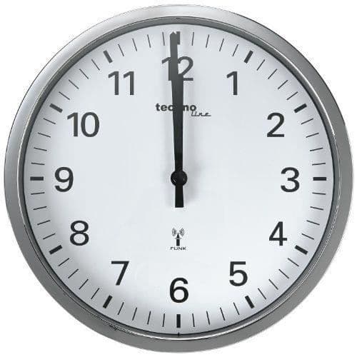 Väggklocka - Technoline - WT 8950 - Radiostyrd - Ø 30 cm - Krom