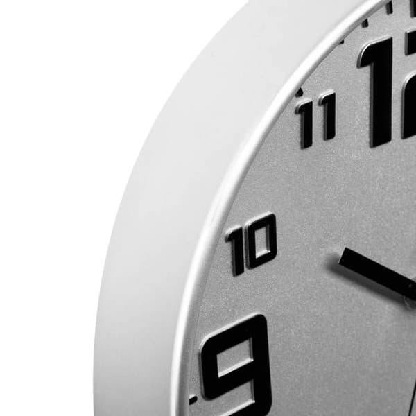 Väggklocka - ATMOSPHERA - D30 - Grå - Silver - Tyst - Temporär