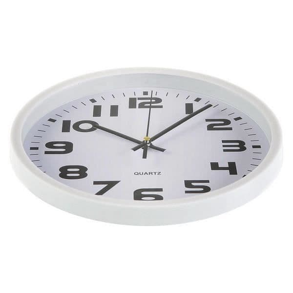 Plast Väggklocka - Vit - 25 cm