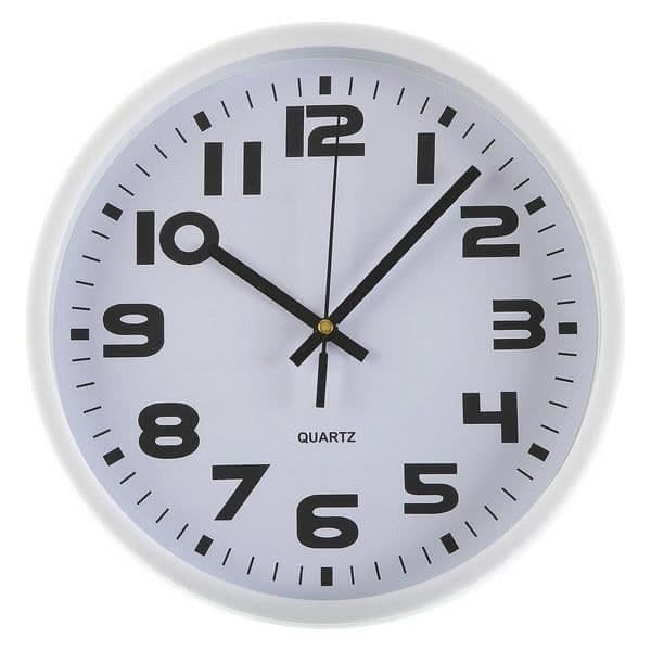 Plast Väggklocka - Vit - 25 cm