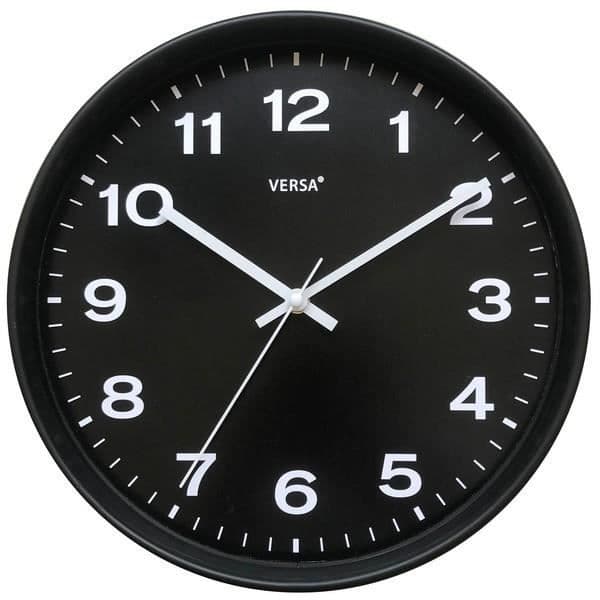Väggklocka - Plast - Ø 30 cm - Svart - Inomhus - Rund
