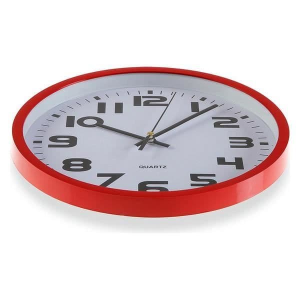 Plast Väggklocka - Röd - 25 cm
