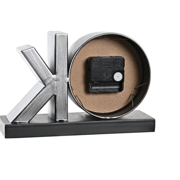 Bordsklocka - DKD Home Decor - Silver Svart - Järn - 23 x 8 x 15 cm - 2 Enheter