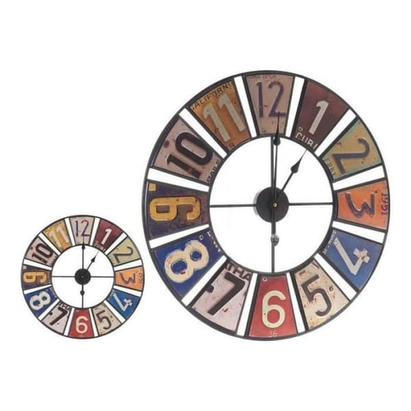Väggklocka - LANA DECO - Retro Flerfärgad - Metall - 60 cm - Inomhus