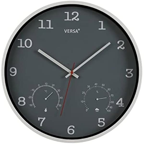 Väggdekoration - VERSA - RELOJ DE PARED GRIS - Rund - Grå