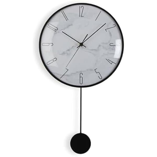 Versa Pendel Väggklocka Metall Glas MDF Trä 4,5 x 56 x 29 cm
