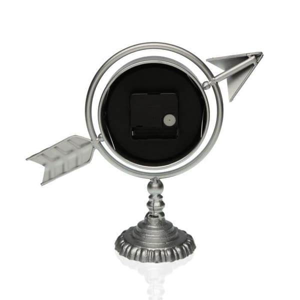 bordsklocka versa silver helmetallpil (23 x 16 x 8 cm)