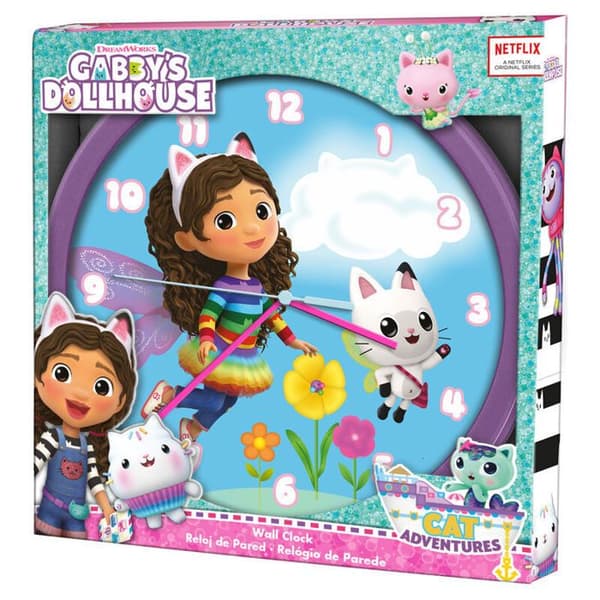 Barnlicens Gabbys Dollhouse barnväggklocka