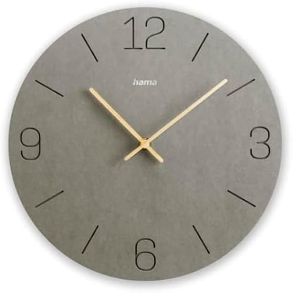 Väggklocka - HAMA - Kreta - Analog Kvarts - Ø 30 cm - MDF Grå