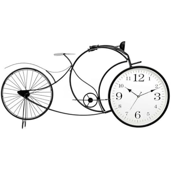 Bordsklocka - PRESENTDEKOR - Svart cykel - Metall - 52 x 97,5 x 16 cm - Modern design
