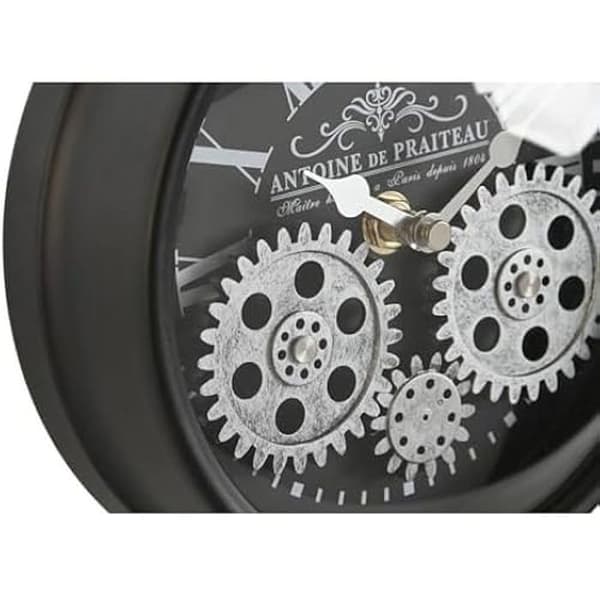 Bordsklocka - HOME ESPRIT - Svart Silver - Metall - Kristall - 11 x 16,5 x 21 cm