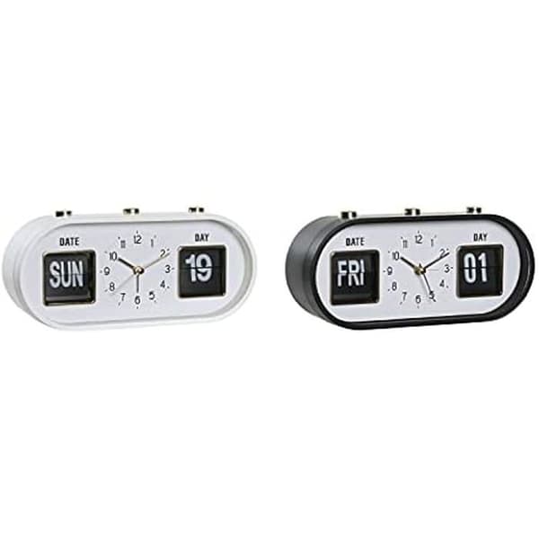 Väckarklocka - DKD HEMINNREDNING - Standard - Vit och Svart - PVC - 20 x 6 x 9,5 cm