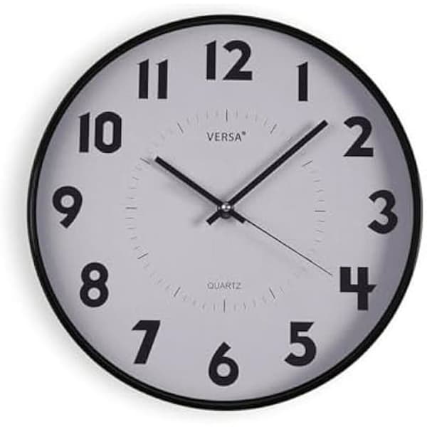 Väggklocka - VERSA - Vit - Plast - 25 x 4 x 25 cm - Modernt Design