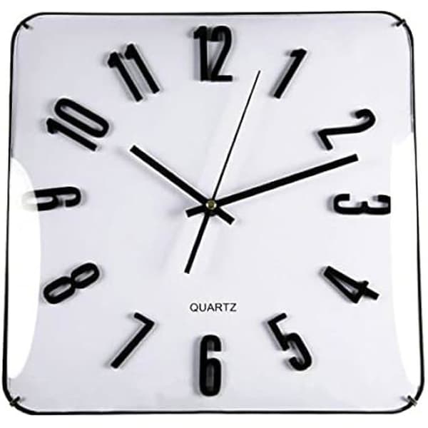 Klocka - VERSA - Fyrkantig - 31 cm - Vit - Väggdekoration - Modern