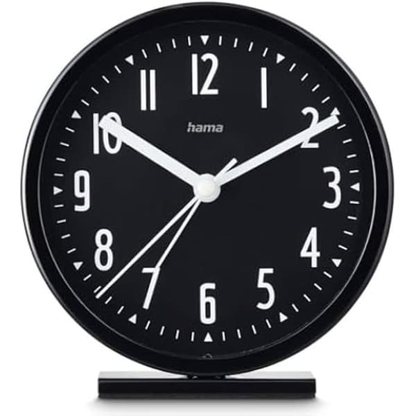 Väckarklocka - HAMA - Skye - Tyst mekanism - Svart urtavla - Modern design