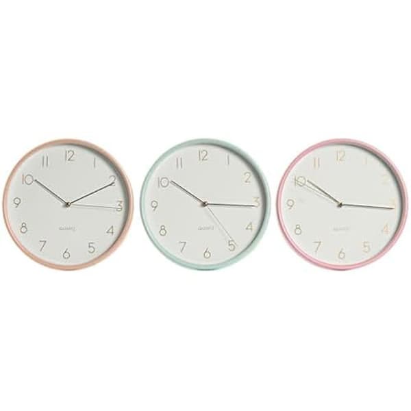 Väggklocka - HOME ESPRIT - Coral Mint Lilac - PVC - 25,5 cm - Modern design