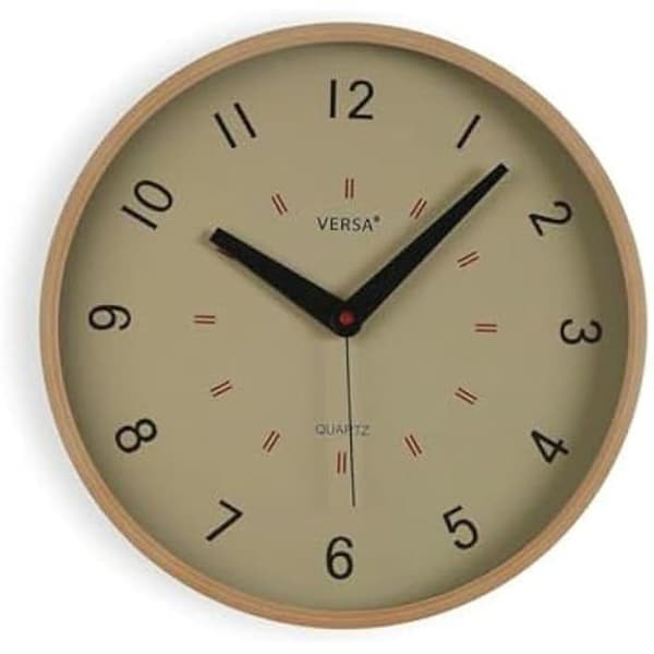 Väggklocka - VERSA - Beige - Plast - 25 x 4 x 25 cm - Modern design